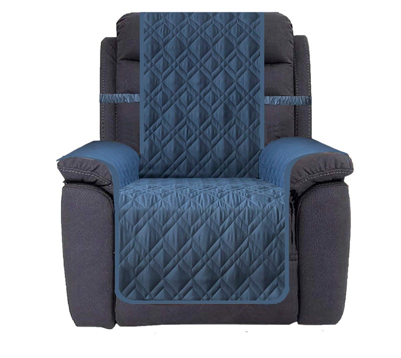Ameritex Waterproof Nonslip Recliner Cover Stay in Place, Dog Chair Cover Furniture Protector, Ideal Recliner Slipcovers for Pets and Kids (Blue, 30'') - Image 1